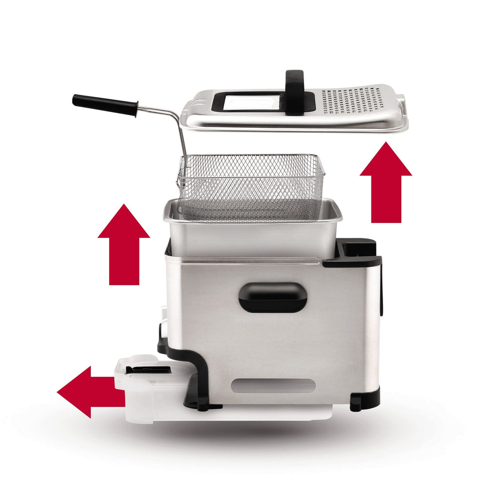 Deep Fryer with Basket 3.5L 1700W Oil Filtration Temperature Control Easy Clean Home Kitchen