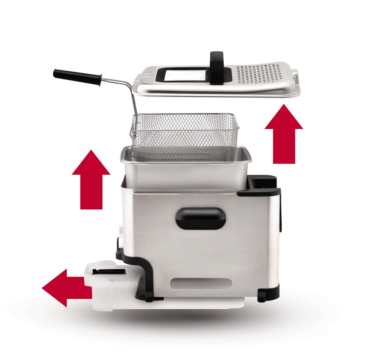 Deep Fryer with Basket 3.5L 1700W Oil Filtration Temperature Control Easy Clean Home Kitchen