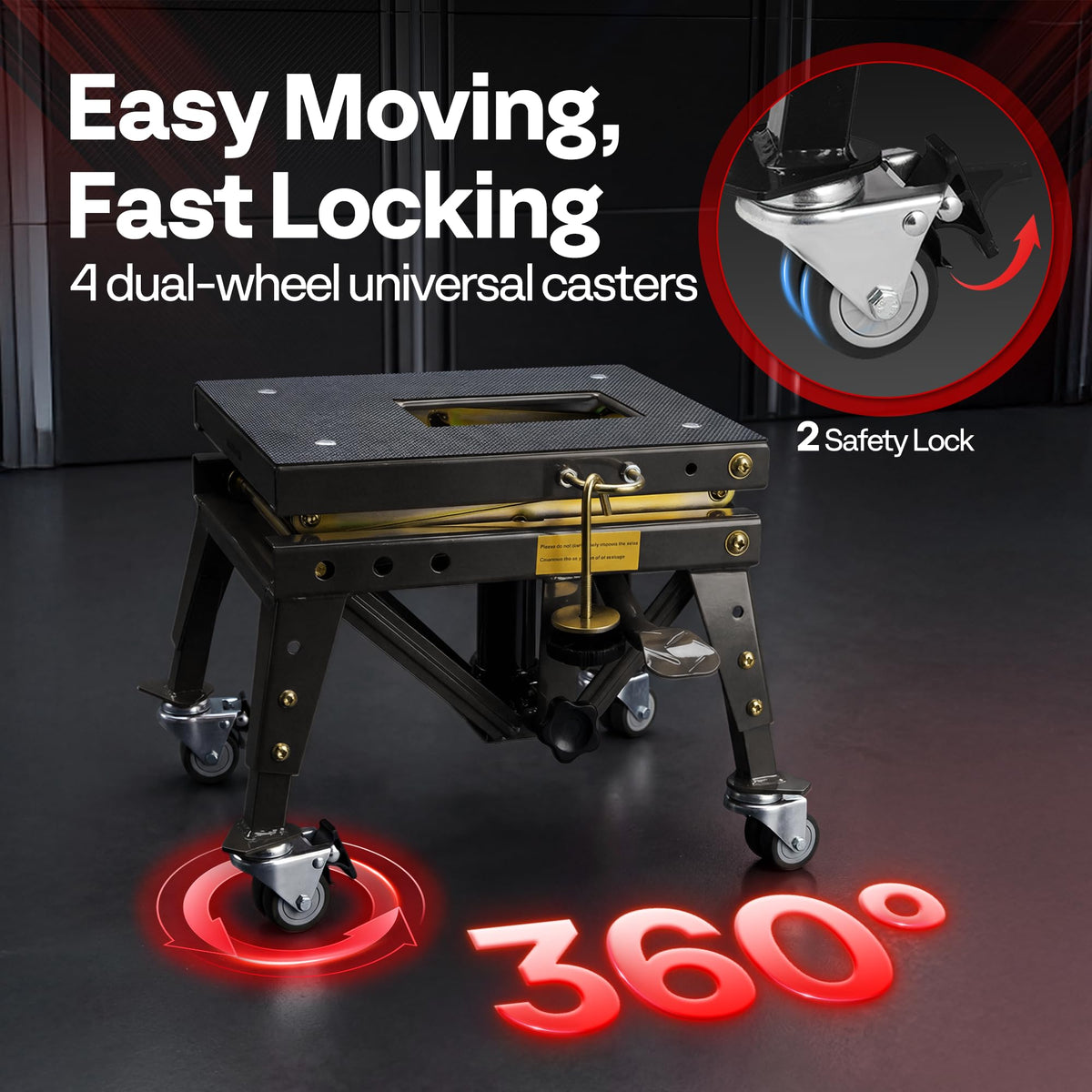 350 lbs Hydraulic Motorcycle Lift Table Heavy Duty Scissor Jack Stand for Garage and Workshop