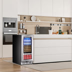 15 Inch Beverage Refrigerator 127 Cans Under Counter Refrigerator for Home Bar Office Kitchen