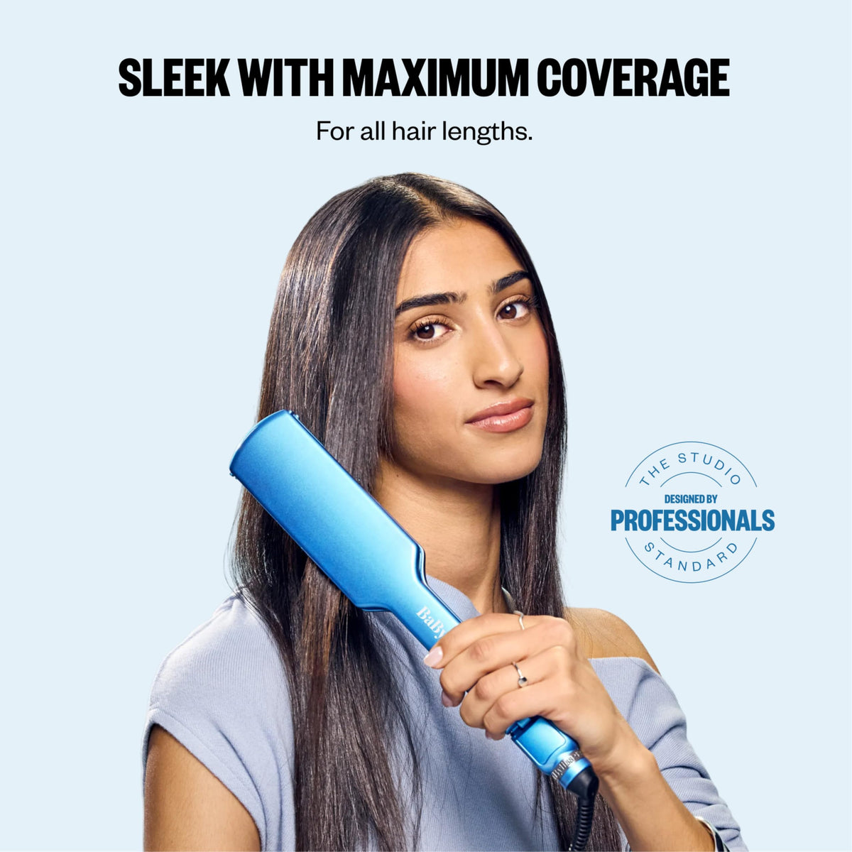 Nano Titanium Ultra Thin Hair Straightener with 5 Inch Extended Plates for Faster Straightening All Hair Types
