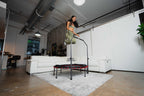 Foldable Bungee Rebounder Trampoline for Adults with Handlebar Indoor Outdoor Home Gym Fitness Exercise