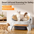 Extra large automatic cat litter box with infrared scanning and anti pinch safety protection