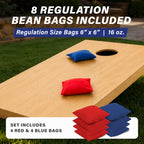 Solid Wood Premium Cornhole Set 4 x 2 ft or 3 x 2 ft Game Boards with 8 Cornhole Toss Bags