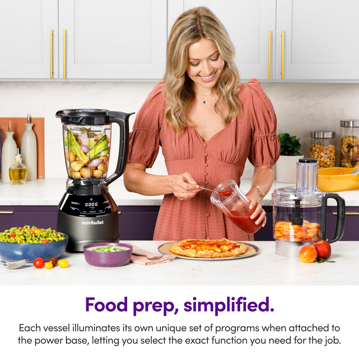 Triple Prep System 1500W 3 in 1 Kitchen Blender Food Processor High Speed Countertop Combo NBKS50100