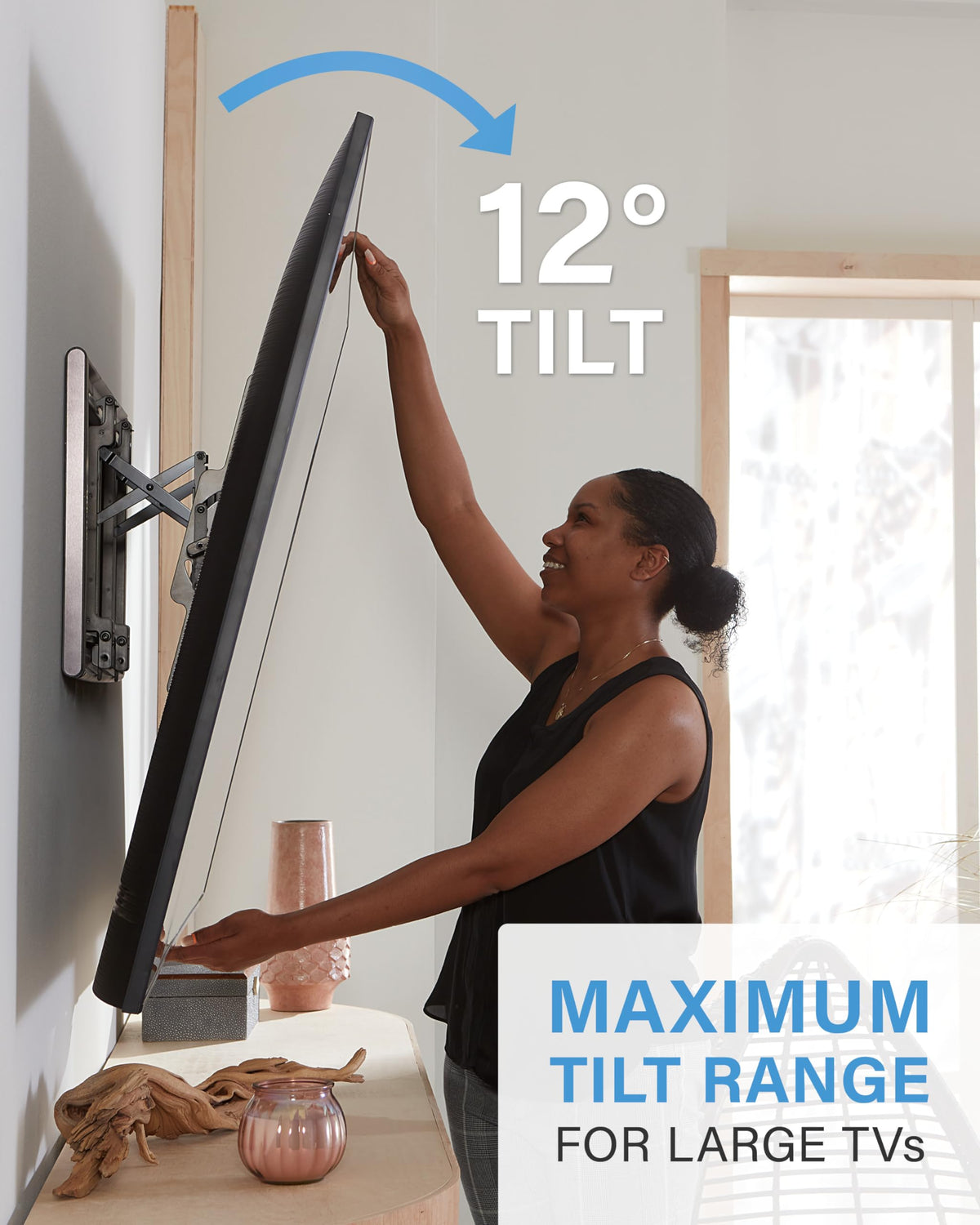 Tilting TV Wall Mount for 42 to 90 Inch TVs, Low Profile, 12 Degree Tilt