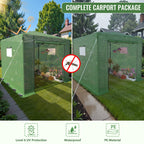 10x10 ft Portable Pop Up Greenhouse for Outdoors Walk In Greenhouse with PE Cover and Mesh Windows