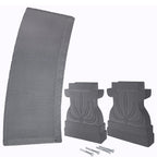Fiberclay Outdoor Garden Bench BE02 Patio Seating for Front Porch Park Furniture Decor Gray Weather Resistant