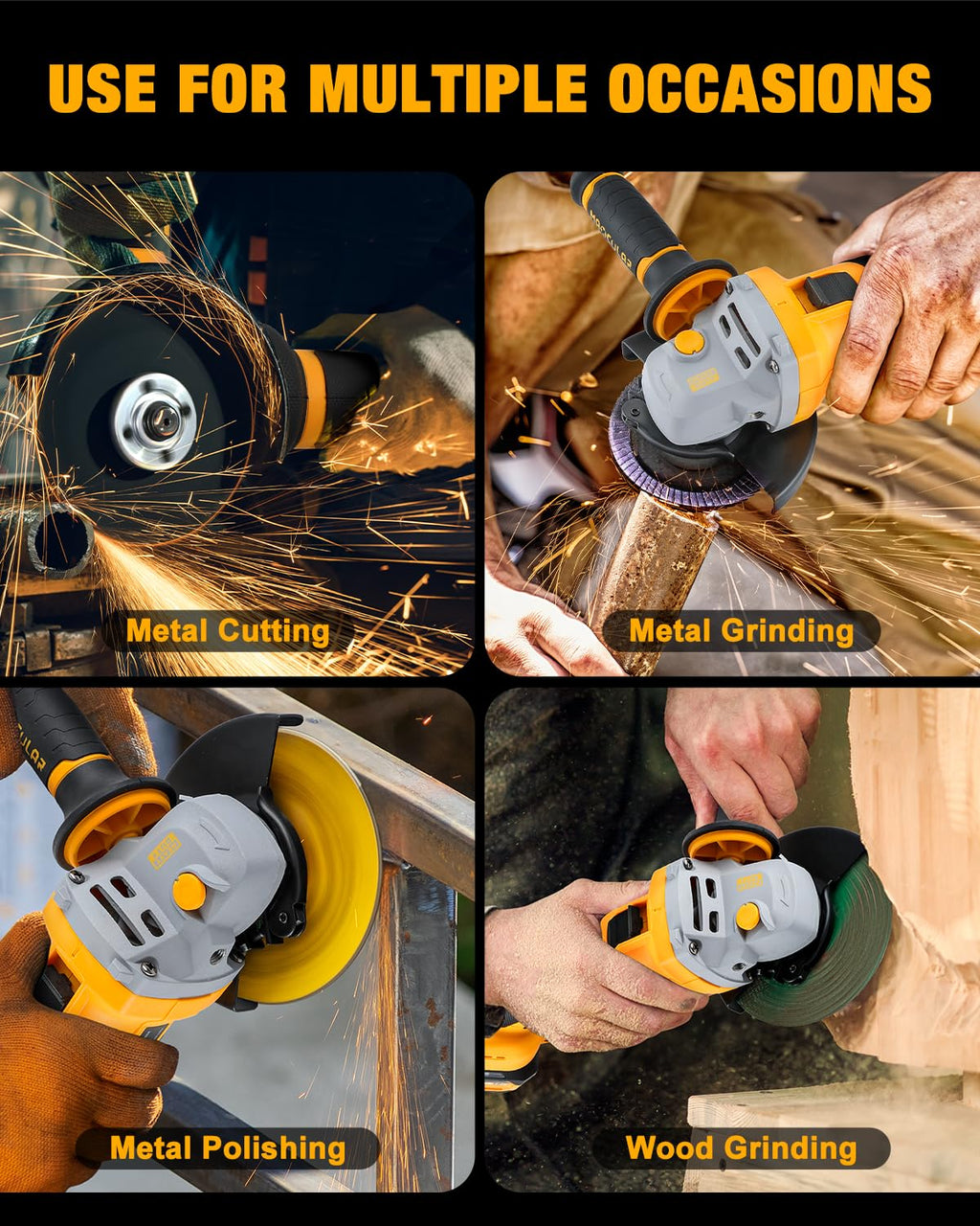 Cordless Angle Grinder 20V Battery Powered Tool for Cutting Grinding Polishing and DIY Work