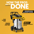 VJE1412SW 0203 14 Gal 6.5 PHP Wet Dry Vacuum Cleaner Professional Heavy Duty for Garage Workshop