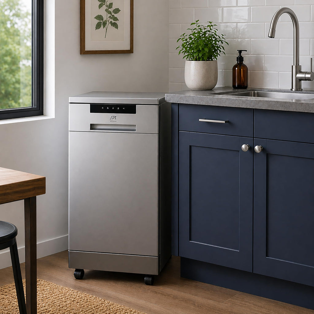 SD-9263SSC 18 Inch Portable Dishwasher Energy Star Stainless Steel Compact Dishwasher for RV Apartment Dorm