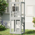 64Inch Outdoor Catio Cat Enclosure Large Cat House Cat Patio Grey for Backyard Garden and Patio