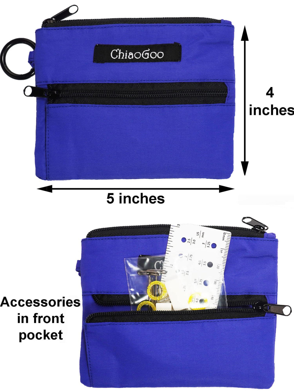 Twist Shorties blue 2 and 3 inch 7230-S interchangeable stainless steel knitting needle set