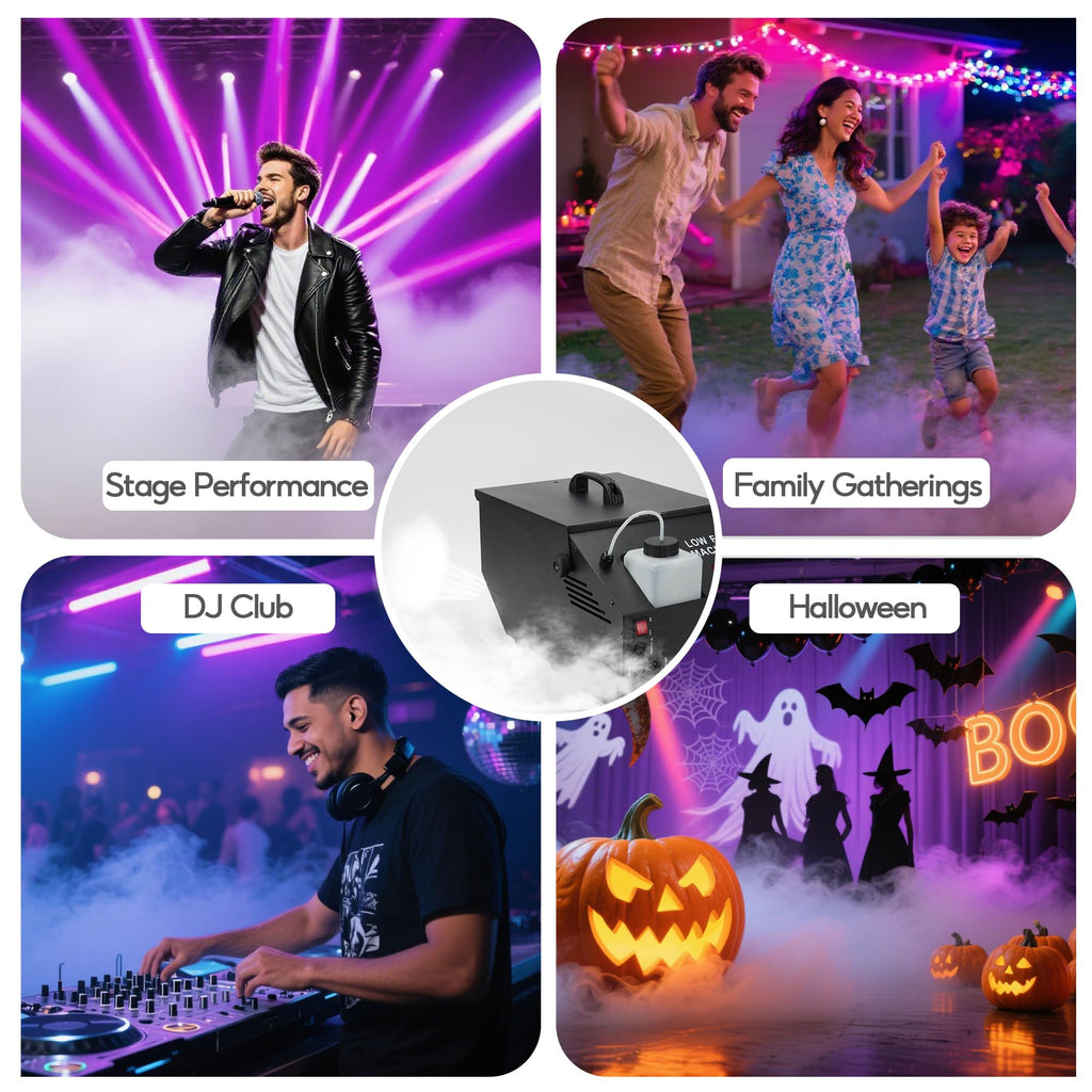 1500W Low Lying Fog Machine with Dry Ice Fog Chiller for Stage Events