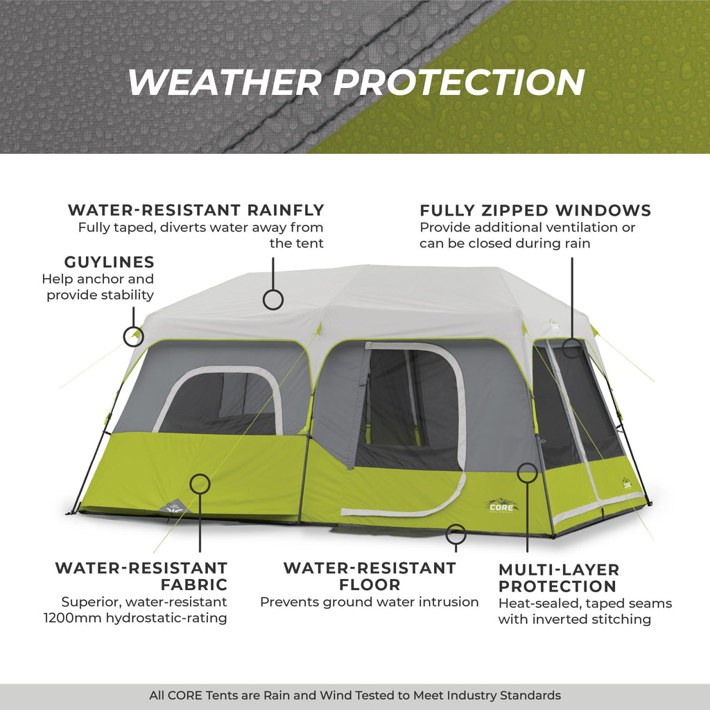 Instant cabin tent multi room portable pop up tent for 2 minute camp setup sleeps 9 people 14 x 9 ft 3 room
