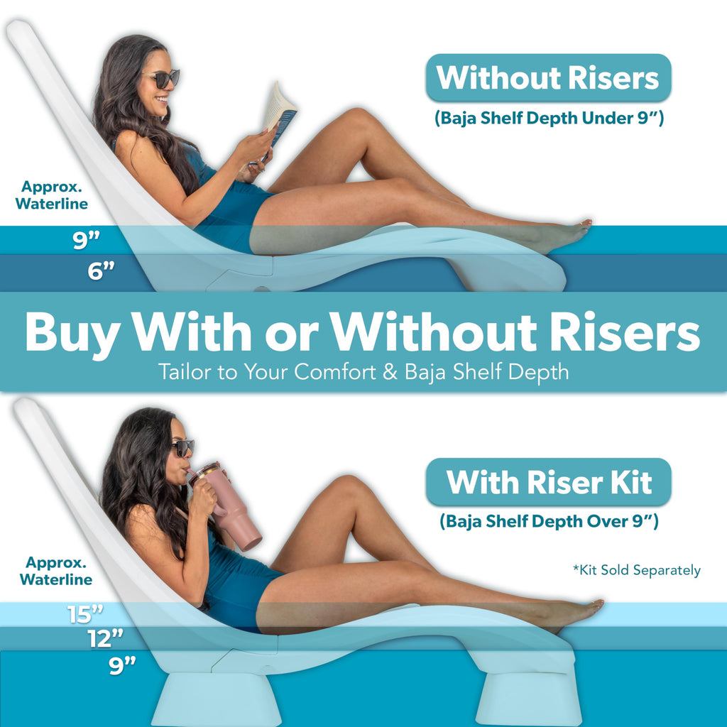 In pool lounge chair waterproof and weighted chaise lounger outdoor pool furniture for patio or Baja shelf