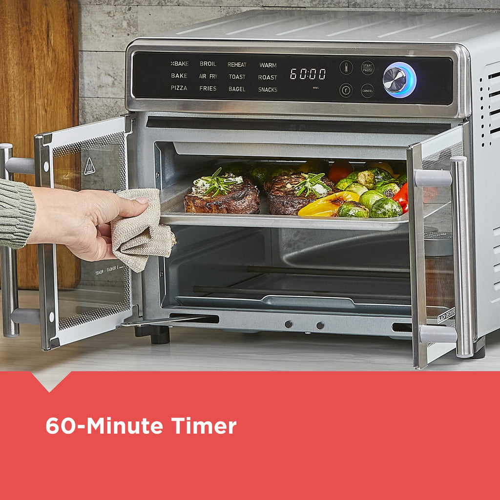 12 in 1 Crisp N Bake Air Fryer Toaster Oven with Multiple Cooking Functions and Easy Clean Design