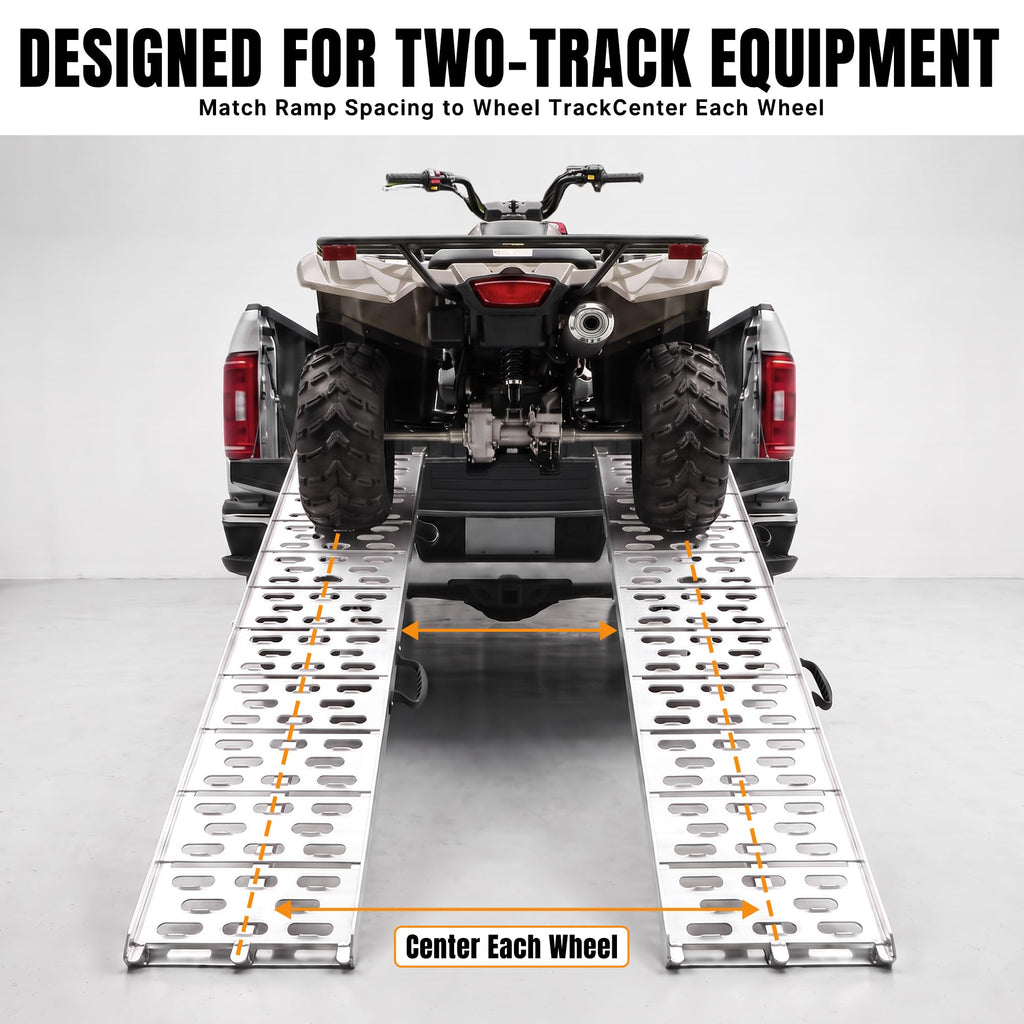 7.5 Ft Aluminum Loading Ramps for Pickup Trucks and ATVs, 2 Pack