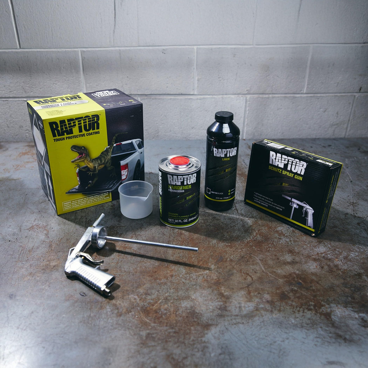 Raptor Black Urethane Spray On Truck Bed Liner Kit 4 Quarts UV Resistant Protective Coating
