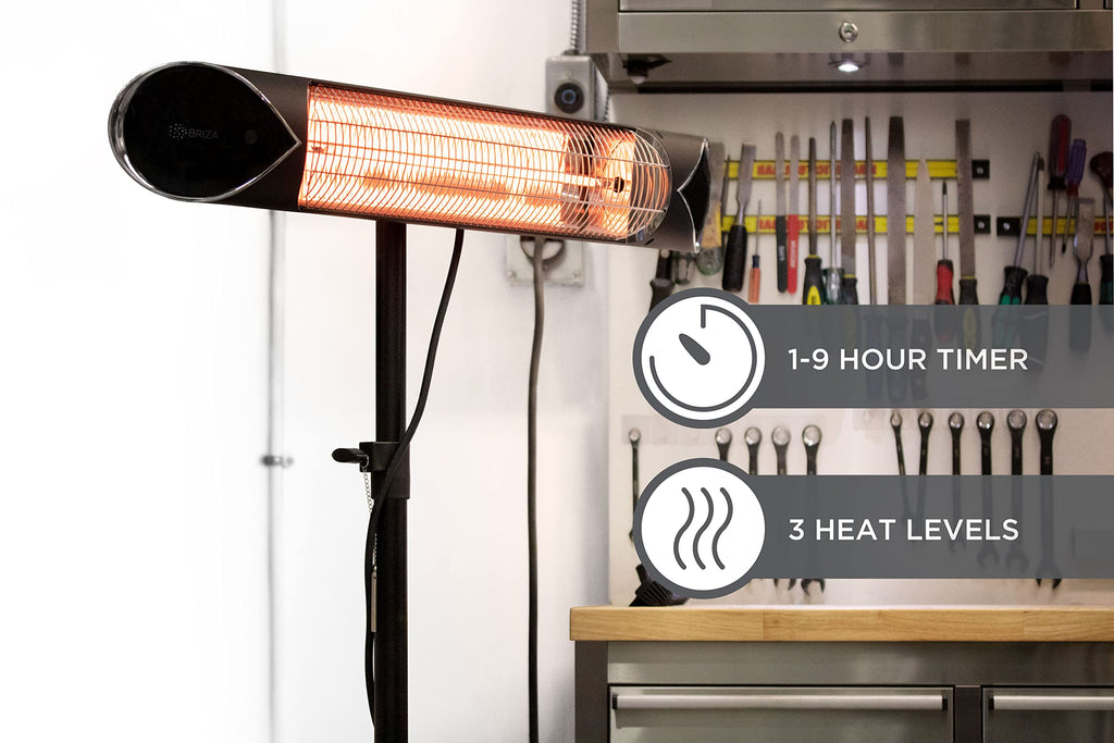 Infrared Electric Patio Heater Indoor Outdoor Portable Wall Garage Heater 1500W Stand Mount to Ceiling or Wall