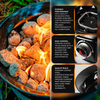 Portable Propane Fire Pit 19 Inch 58000 BTU Smokeless Firebowl with Cover Carry Kit Black 893 Deluxe