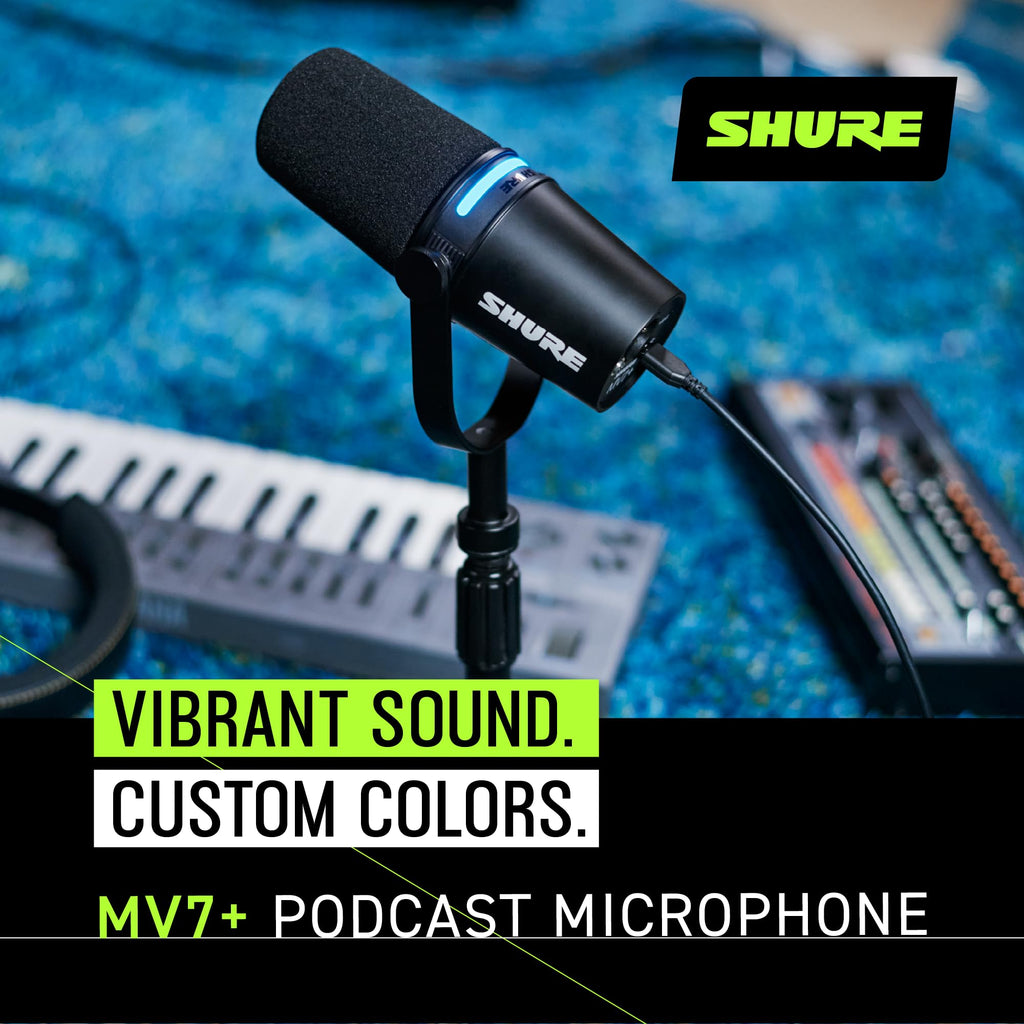 MV7+ USB C XLR Podcast Dynamic Microphone Black for Streaming Recording Broadcasting and Studio