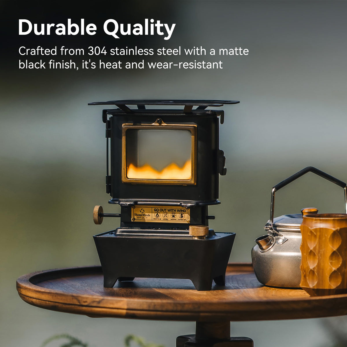 Portable Camping Oil Lantern and Cooking Stove, Stainless Steel, Silver