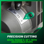 10 inch compound miter saw 15 amp single bevel corded electric woodworking cutting tool C10FCG2