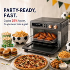 Infrared 26.3 QT Air Fryer Toaster Oven 10 in 1 Combo Convection 6 Slice Toast Enamel Pan Easy Clean Renewed