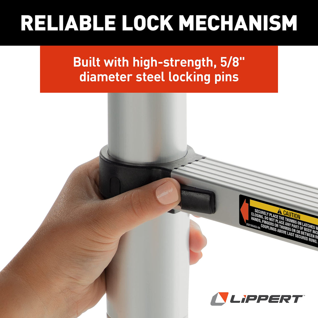On The Go Portable Compact Telescoping RV Ladder for 5th Wheel RVs Travel Trailers and Motorhomes