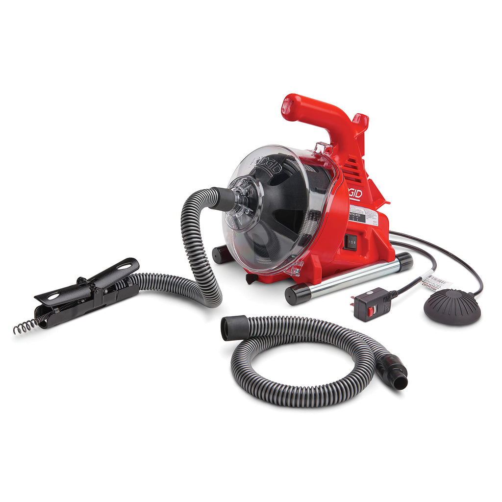 55808 PowerClear 120 Volt Drain Cleaner Kit Autofeed Inner Core Cable Guide Hose for Tubs Showers Sinks