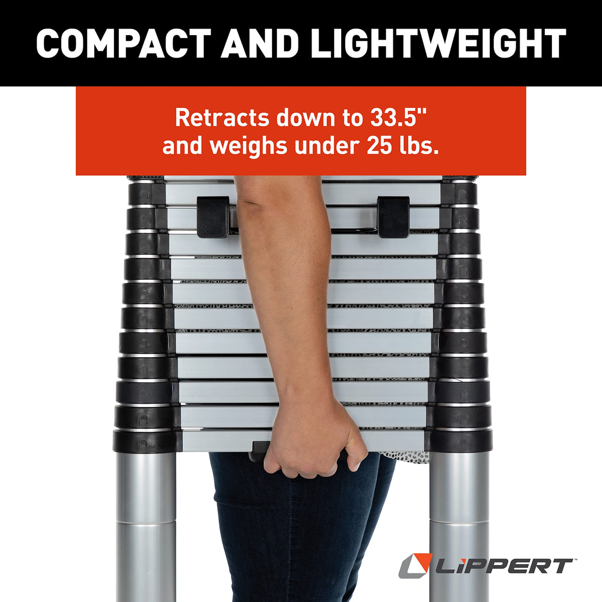 On The Go Portable Compact Telescoping RV Ladder for 5th Wheel RVs Travel Trailers and Motorhomes