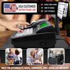 CR260 Cash Register with Steel Drawer Fast Printing User Friendly Interface Compact Black Design