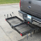 Cargo Carrier with Bike Rack 500 lb Capacity Black Heavy Duty Steel Fits 2 Inch Tow Receiver