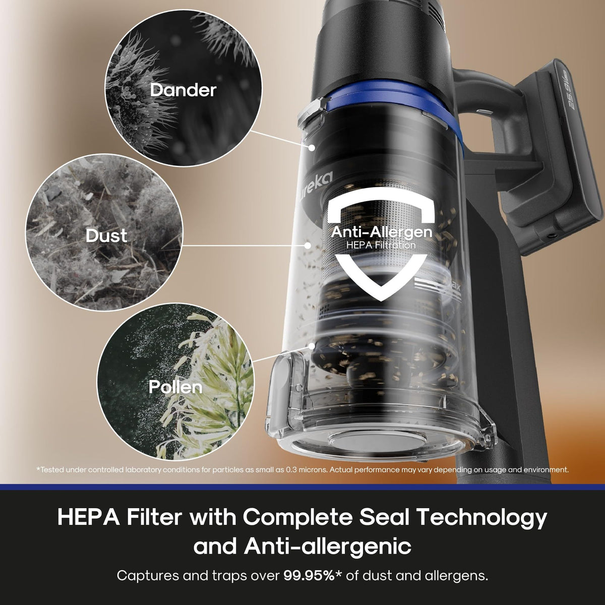 ReactiSense 350W Anti Tangle Cordless Stick Vacuum NEC451BL Lightweight for Home Hard Floor Carpet Pet Hair