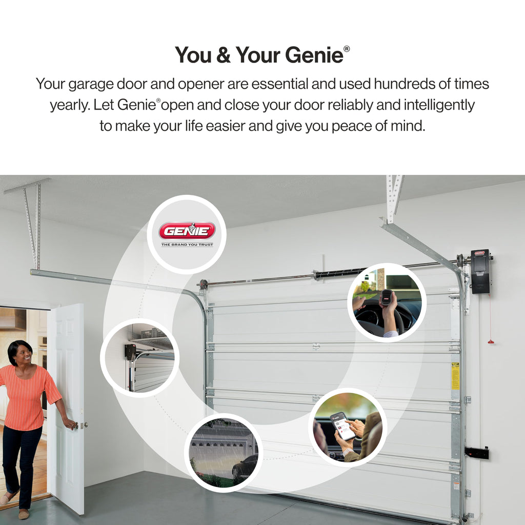 B6172H Wall Mount Smart Garage Door Opener with DC Motor Lifts up to 14ft High 850lbs Black