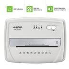 AU1285MD compact high security 12 sheet micro cut paper CD credit card pullout basket shredder white black