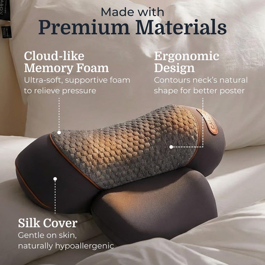3 in 1 Neck Massager Pillow with Heat Gentle Traction Vibration Massage Wireless Design Shoulder Support USB C