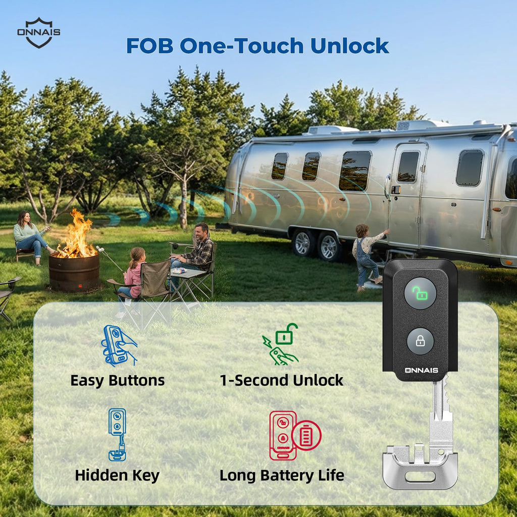 Keyless RV Door Lock for Trailers and Fifth Wheels, Camper Entry Replacement