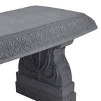 Fiberclay Outdoor Garden Bench BE02 Patio Seating for Front Porch Park Furniture Decor Gray Weather Resistant