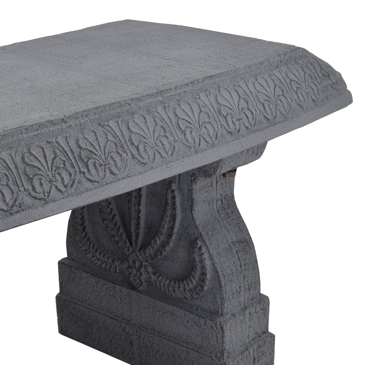 Fiberclay Outdoor Garden Bench BE02 Patio Seating for Front Porch Park Furniture Decor Gray Weather Resistant