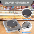 KR-S2 Portable Electric Hot Plate 1500W Cast Iron Single Burner Compact Countertop Electric Cooker