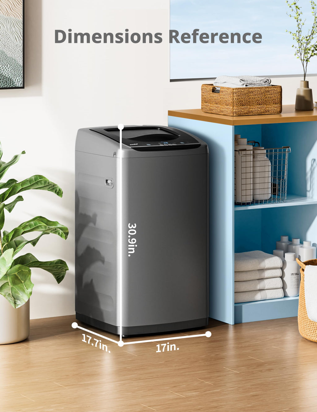 Portable Washing Machine 0.9 cu ft Compact Washer with LED Display for Apartments Dorms and RVs