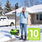 20V cordless electric snow shovel 13 inch with 2x4.0Ah batteries and charger for driveway walkway deck
