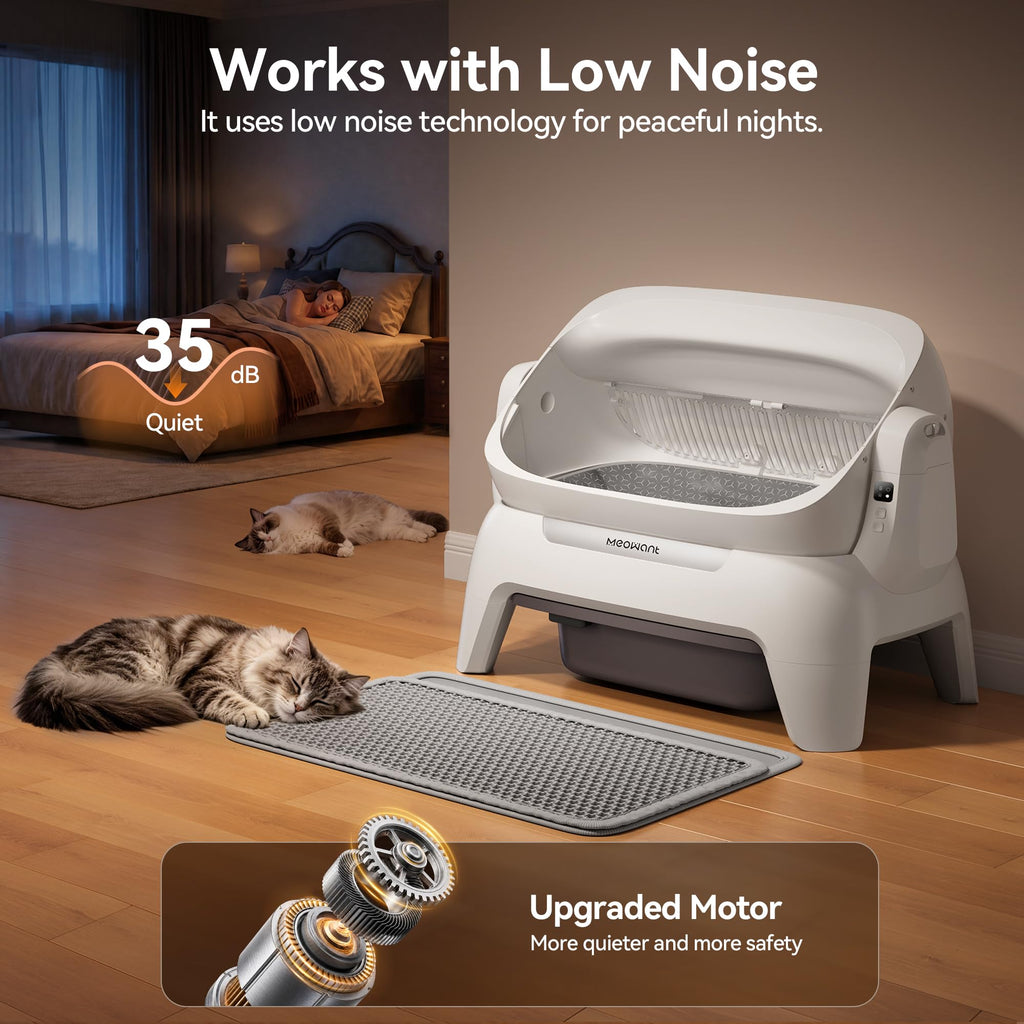 Extra large automatic cat litter box with infrared scanning and anti pinch safety protection