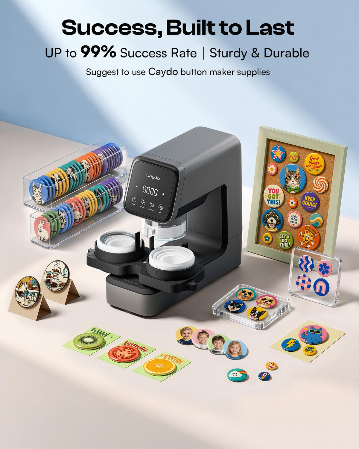 Electric Button Maker Machine with Multiple Sizes 1 1.25 2.25 inch BM Pro DIY Pin Badge Press