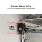 B6172H Wall Mount Smart Garage Door Opener with DC Motor Lifts up to 14ft High 850lbs Black