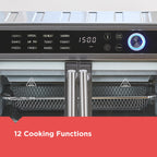 12 in 1 Crisp N Bake Air Fryer Toaster Oven with Multiple Cooking Functions and Easy Clean Design
