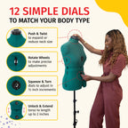Sew You Adjustable Dress Form for Sewing and Dressmaking for Women Small Medium Sizes US 4 to 12