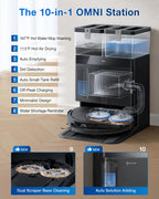 T50 PRO Omni Robot Vacuum and Mop 3.19in 15000Pa ZeroTangle 2.0 TruEdge AIVI 3D Auto Wash Dry Self Empty